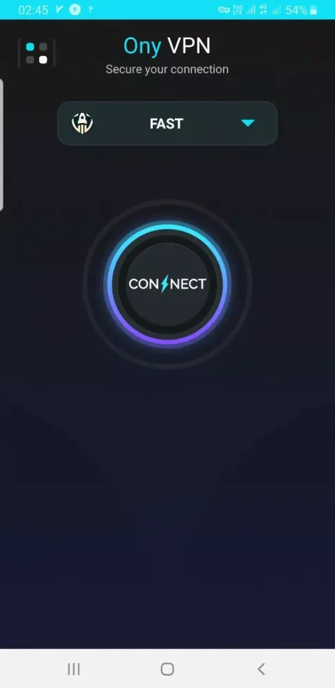 Tangkapan layar ONY VPN