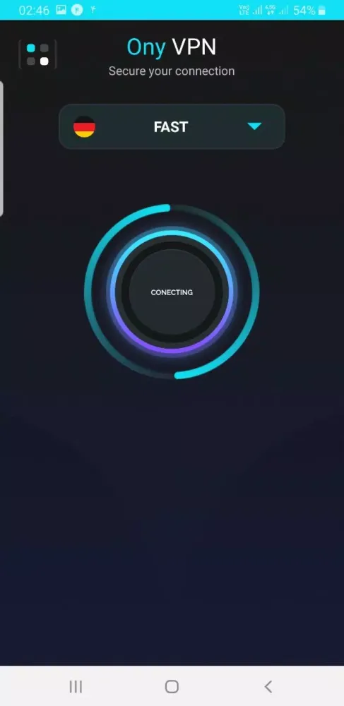 Tangkapan layar ONY VPN