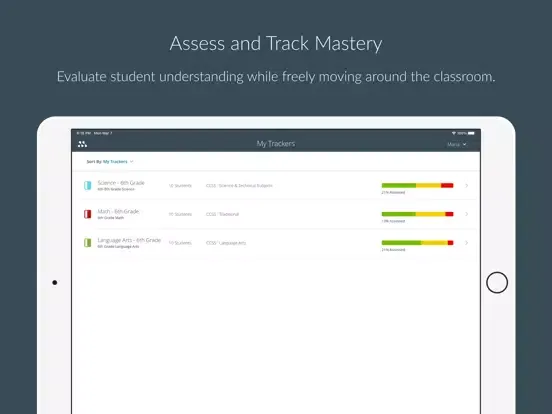 Capturas de pantalla de MasteryConnect Teacher iPad 