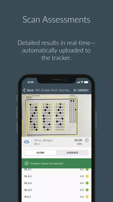 Capturas de pantalla de MasteryConnect Teacher