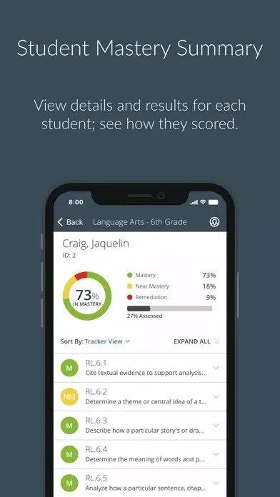 Capturas de pantalla de MasteryConnect Teacher