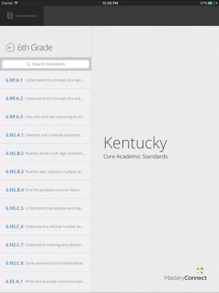 تصاویر KY Core Academic Standards iPad 