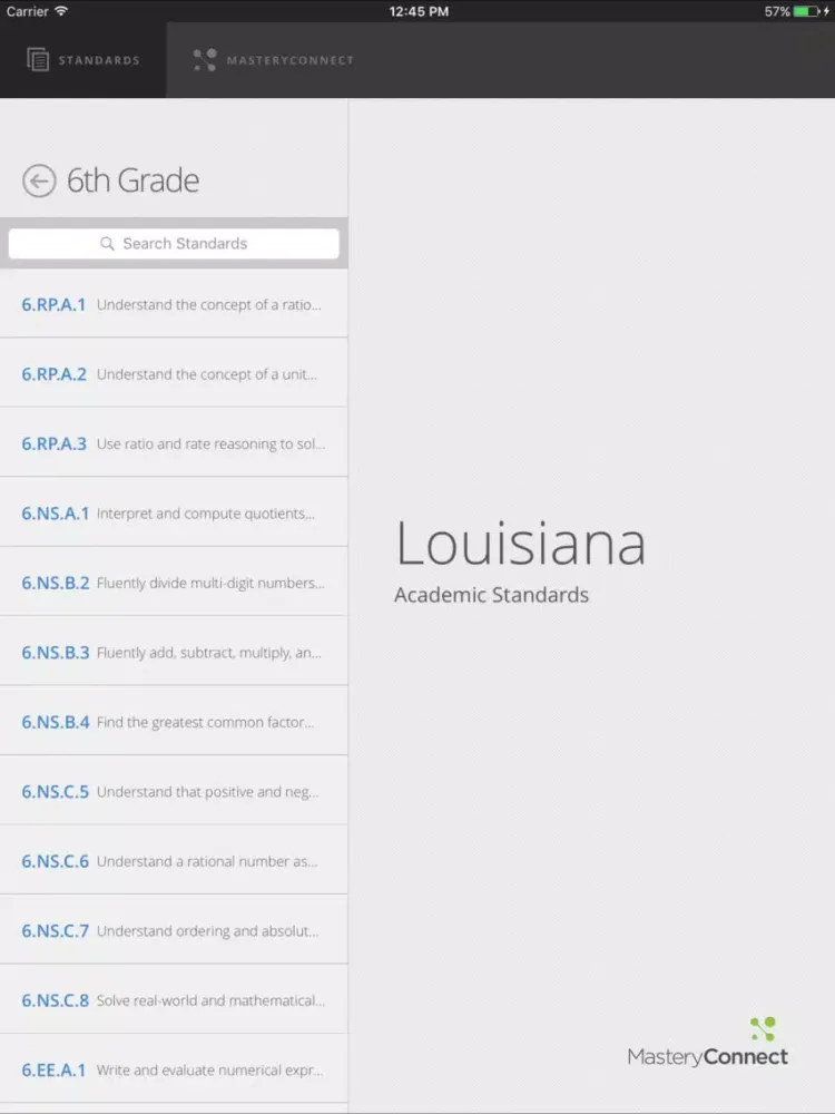 Louisiana Academic Standards iPad 应用截图