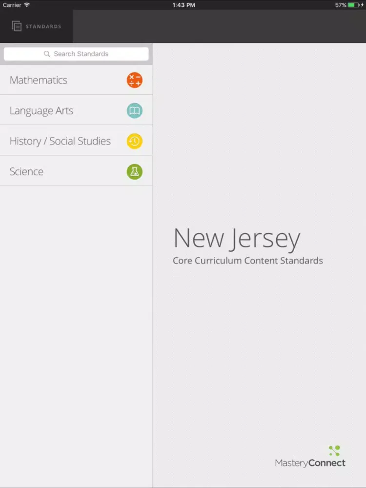 NJ Core Curriculum Content iPad  Screenshots