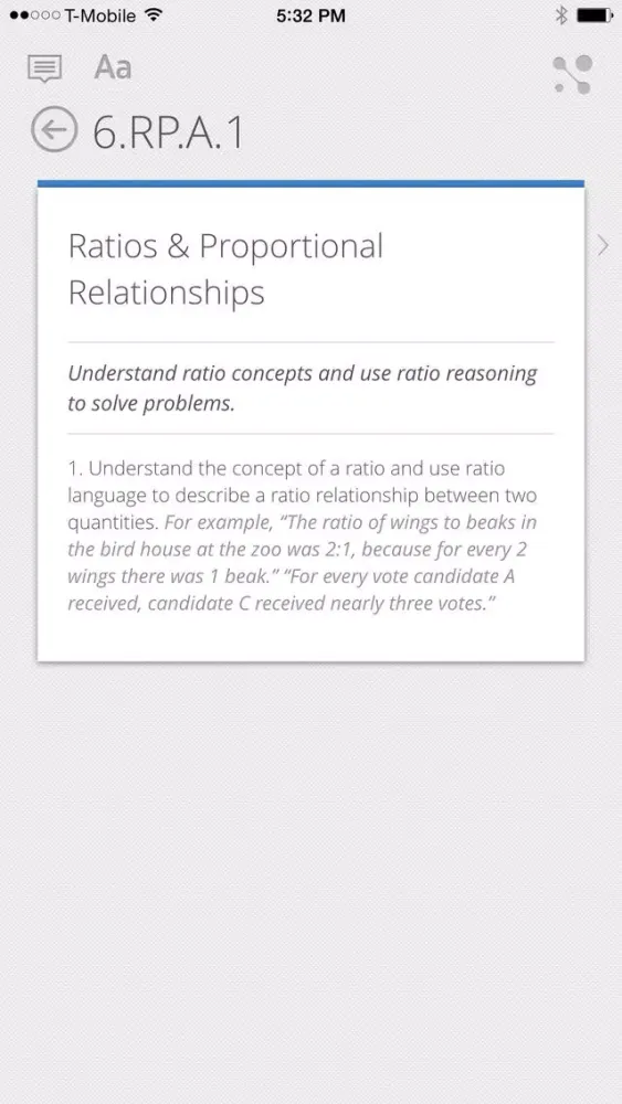Capturas de tela do NV Academic Content Standards