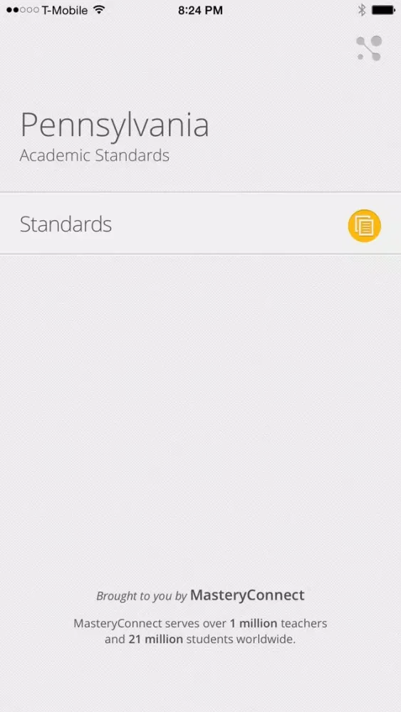 Zrzuty ekranu PA Academic Standards