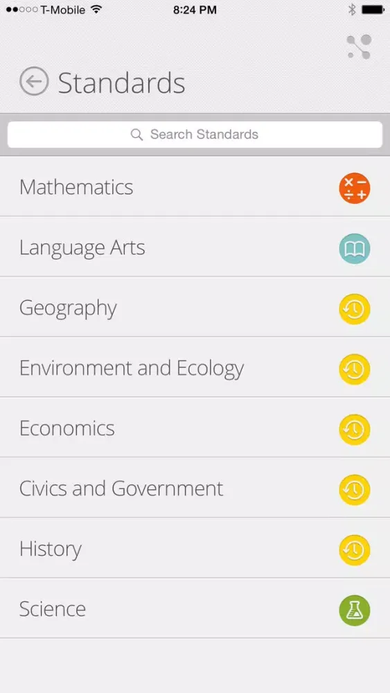 Zrzuty ekranu PA Academic Standards