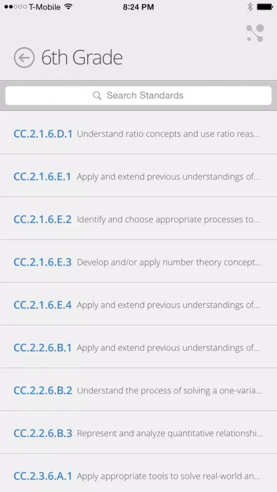 Zrzuty ekranu PA Academic Standards
