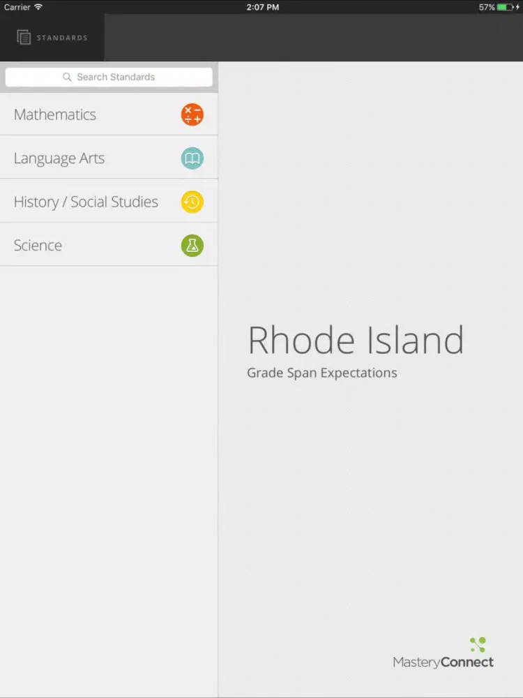 RI Grade Span Expectations iPad  স্ক্রিনশট