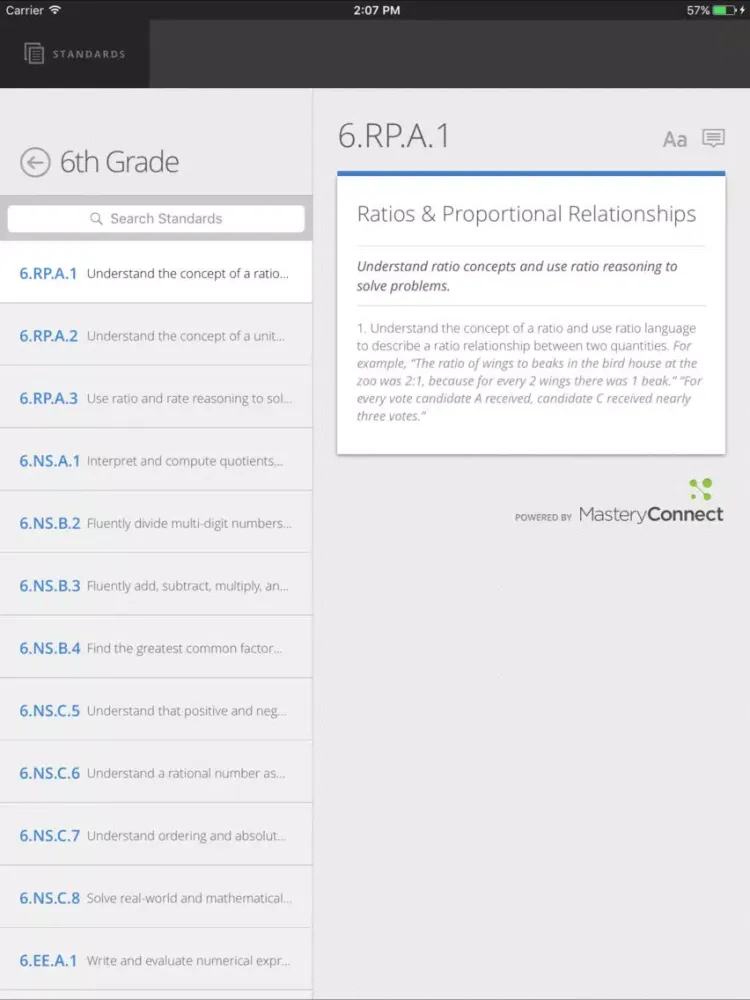 RI Grade Span Expectations iPad  স্ক্রিনশট