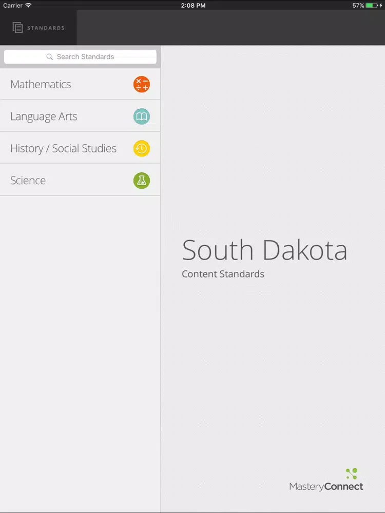 Capturas de pantalla de South Dakota Content Standards iPad 