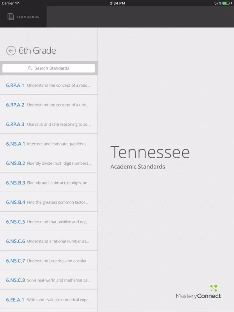 Tennessee Academic Standards iPad  سکرین شاٹس