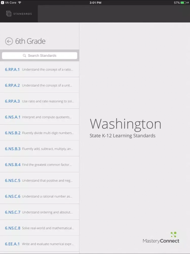 Скриншоты WA K-12 Learning Standards iPad 
