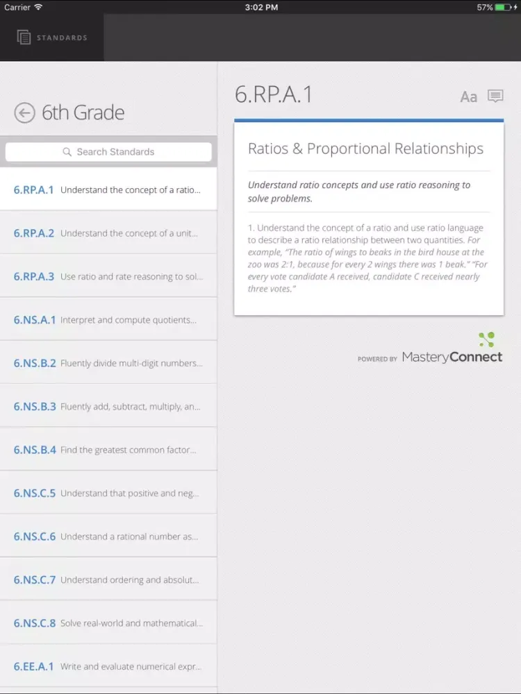Capturas de tela do Wisconsin Academic Standards iPad 