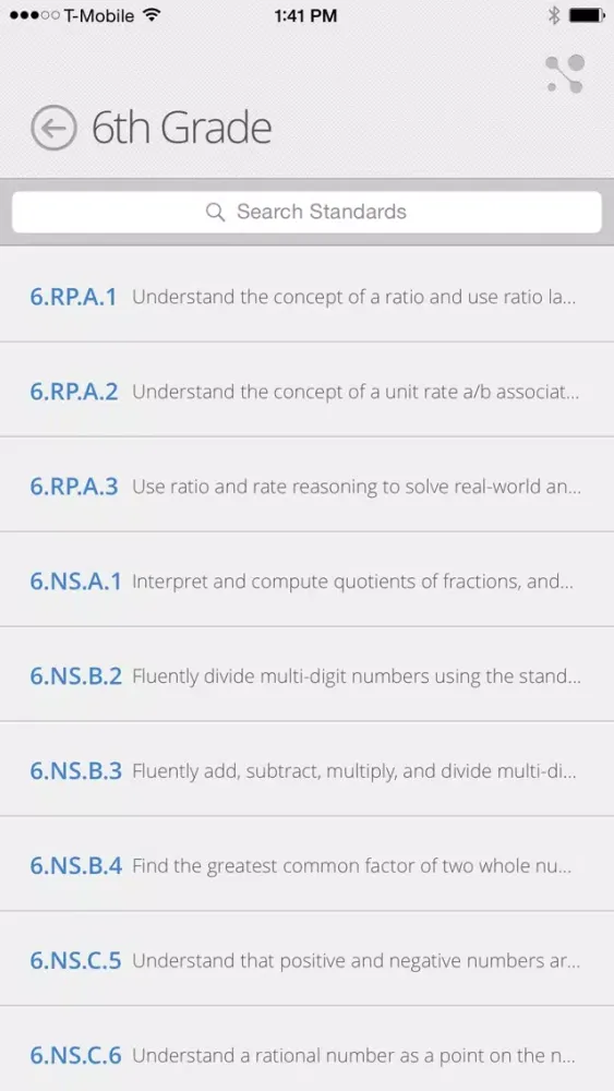 Capturas de tela do Wisconsin Academic Standards