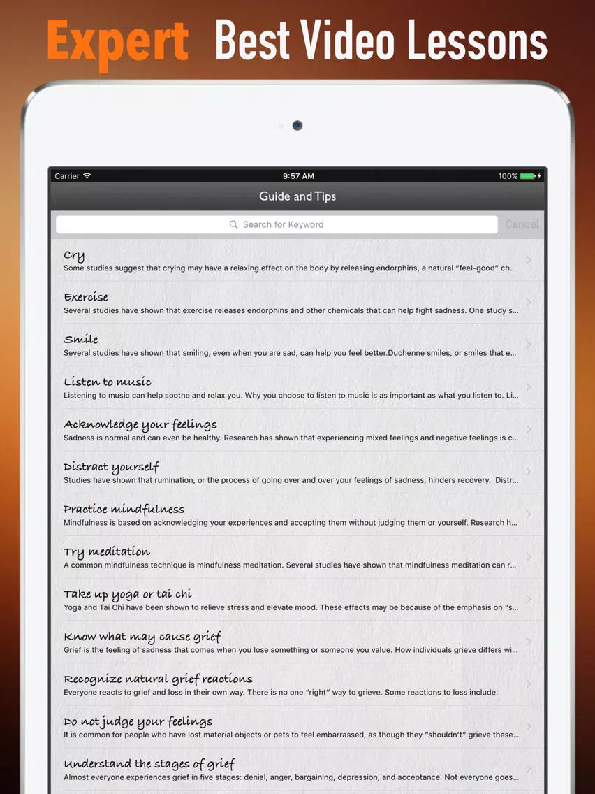 Coping with Grief and Loss Guide:Grieving Tips iPad  स्क्रीनशॉट