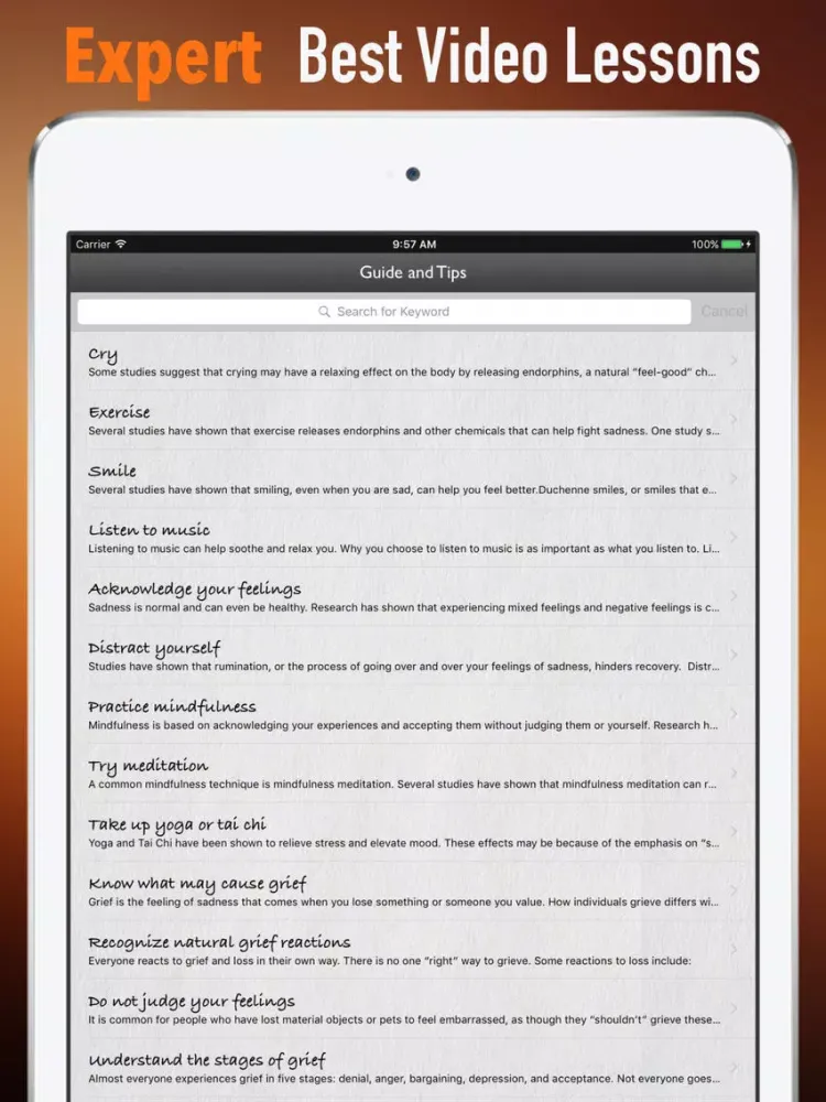 Coping with Grief and Loss Guide:Grieving Tips iPad  स्क्रीनशॉट