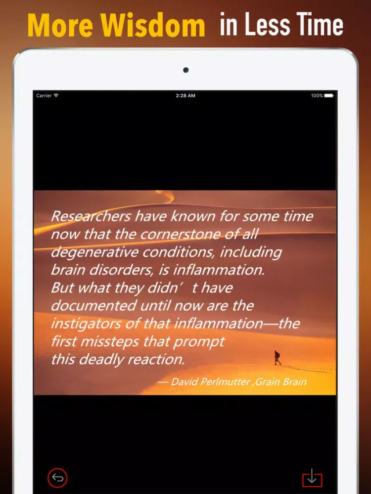 Quick Wisdom from Grain Brain:Carbohydrates iPad  Screenshots