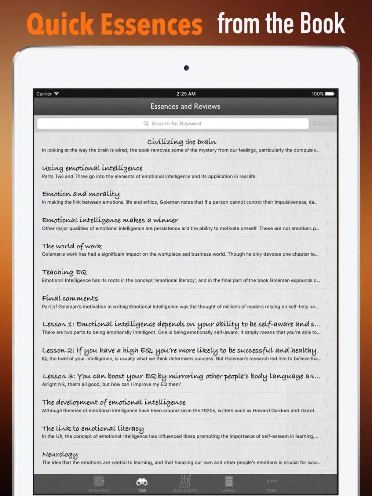 Quick Wisdom from Grain Brain:Carbohydrates iPad  Screenshots