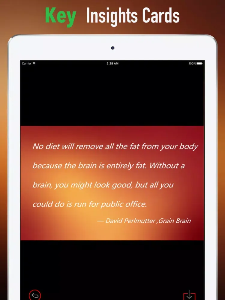 Quick Wisdom from Grain Brain:Carbohydrates iPad  Screenshots