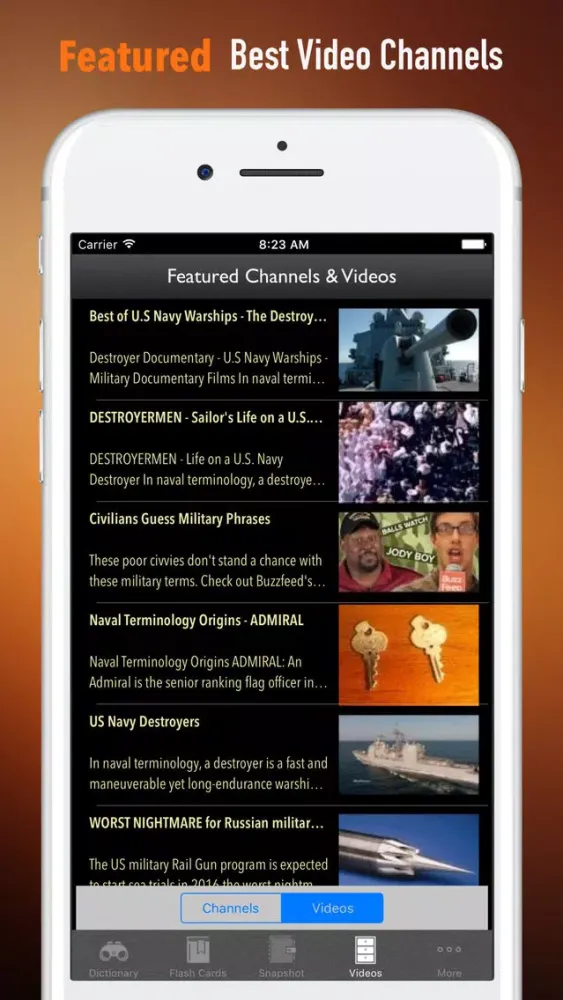 Screenshot di U.S. Navy Study Guide - Glossary and Exam Games