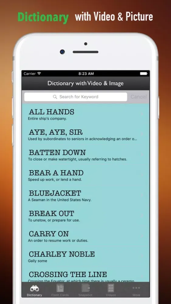 Screenshot di U.S. Navy Study Guide - Glossary and Exam Games