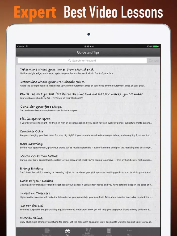 Tangkapan skrin How to Shape Eyebrows-Perfect Eyebrow Shape iPad 
