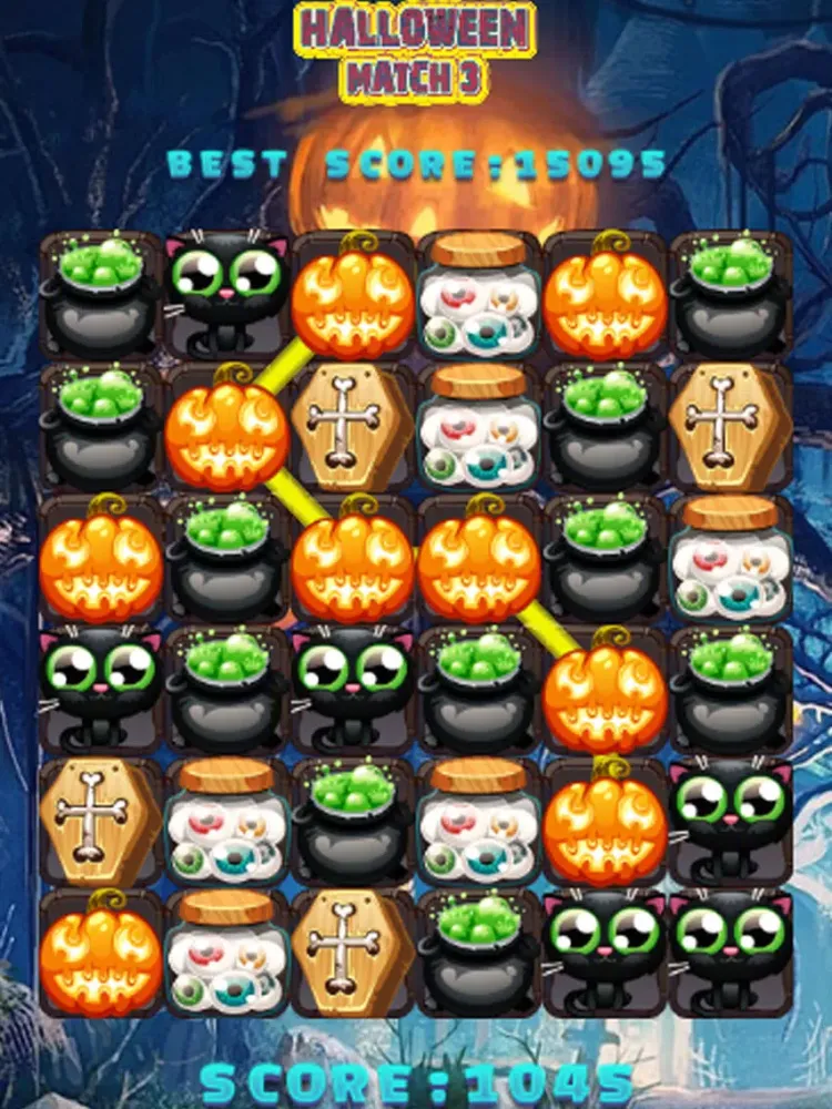 Ảnh chụp màn hình của Halloween Monster Match 3 Games Puzzle iPad 
