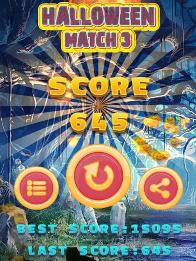 Ảnh chụp màn hình của Halloween Monster Match 3 Games Puzzle iPad 