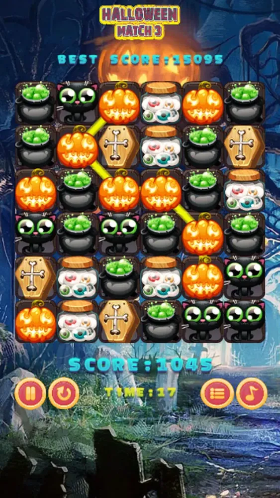 Ảnh chụp màn hình của Halloween Monster Match 3 Games Puzzle