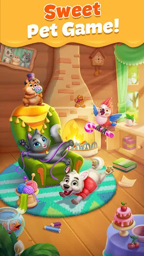 Pet Candy Puzzle-Match 3 games Ekran Görüntüleri