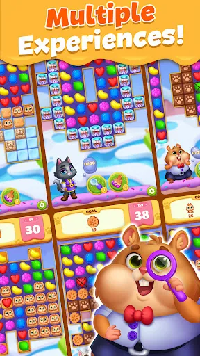 Pet Candy Puzzle-Match 3 games Ekran Görüntüleri