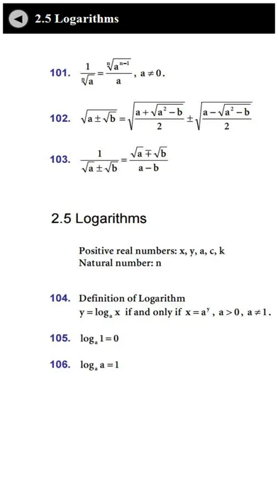 Math formulae handbook سکرین شاٹس