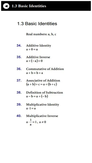 Math formulae handbook سکرین شاٹس