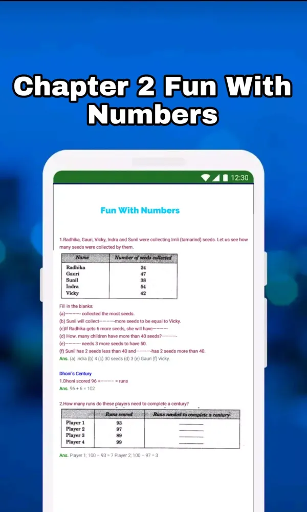 Ảnh chụp màn hình của Class 3 Maths in English