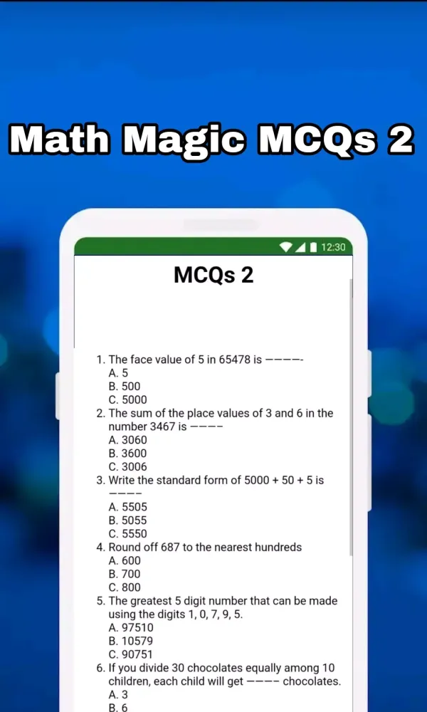 Ảnh chụp màn hình của Class 3 Maths in English