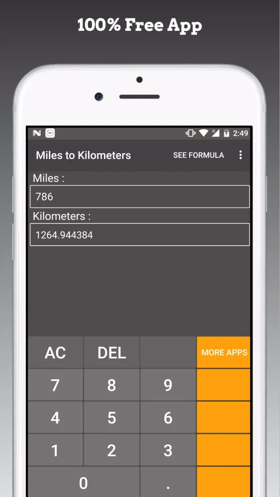 Zrzuty ekranu Miles to Kilometers