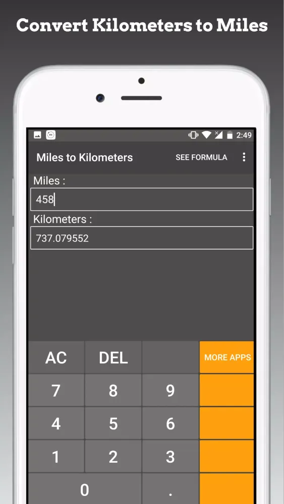 Zrzuty ekranu Miles to Kilometers