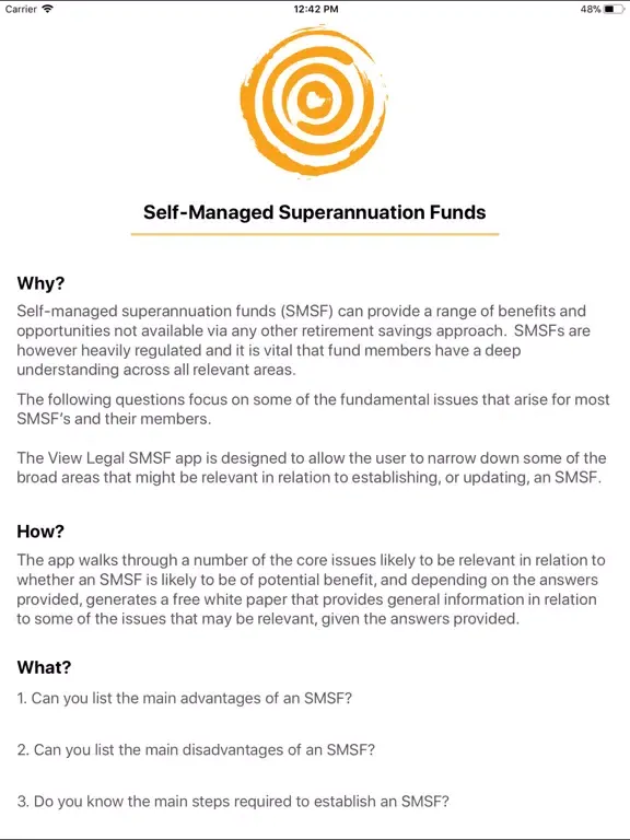 SMSF iPad  스크린샷