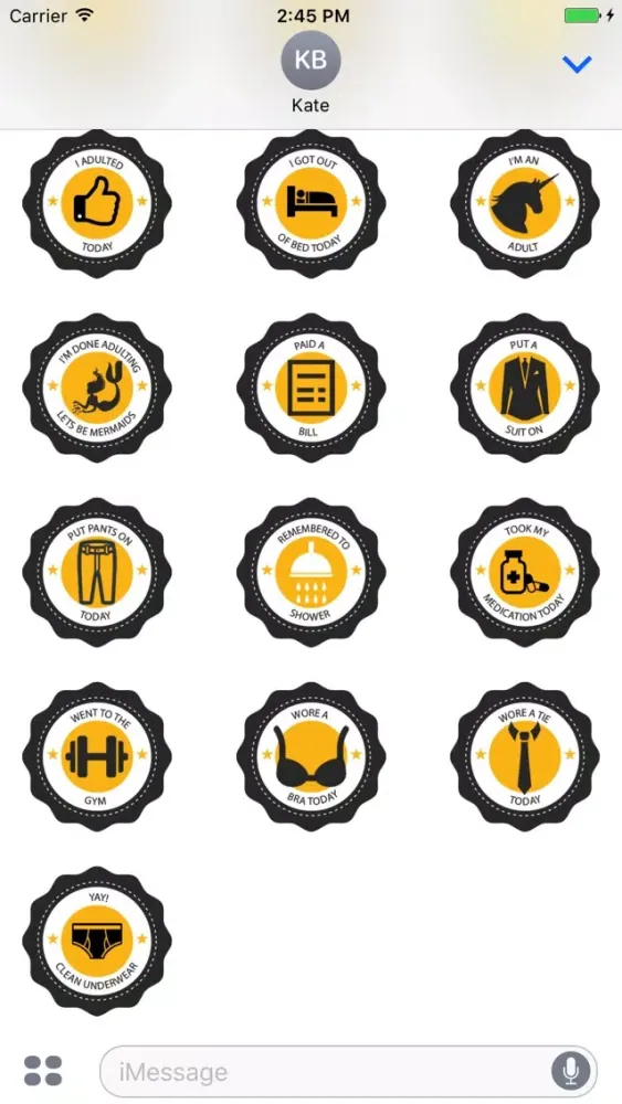 Zrzuty ekranu Adulting Stickers
