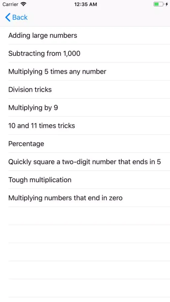 Zrzuty ekranu Maths Practice Quiz