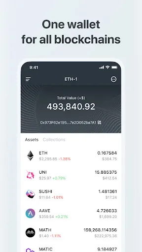 Capturas de tela do MathWallet