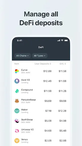 Capturas de tela do MathWallet