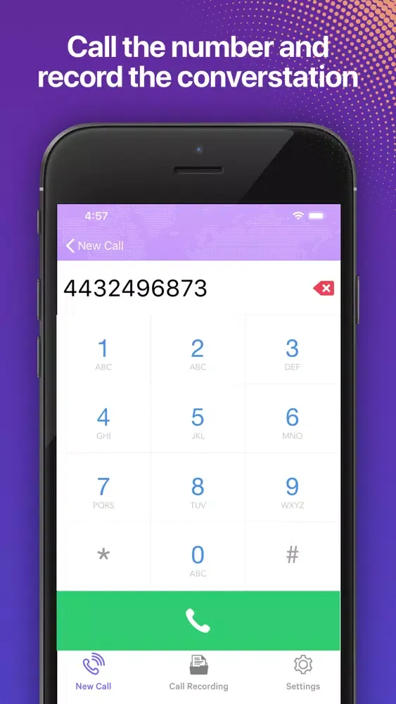 Ảnh chụp màn hình của Unlimited Call Recorder.