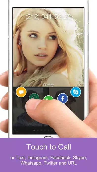 Tangkapan skrin One Touch Dial - T9 speed dial call your favorite contacts and quick photo dialer app launcher for social networks.