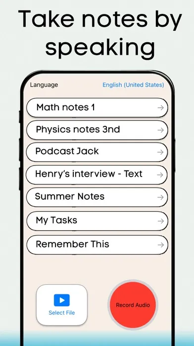 Capturas de tela do Transcribe Recordings with Ai