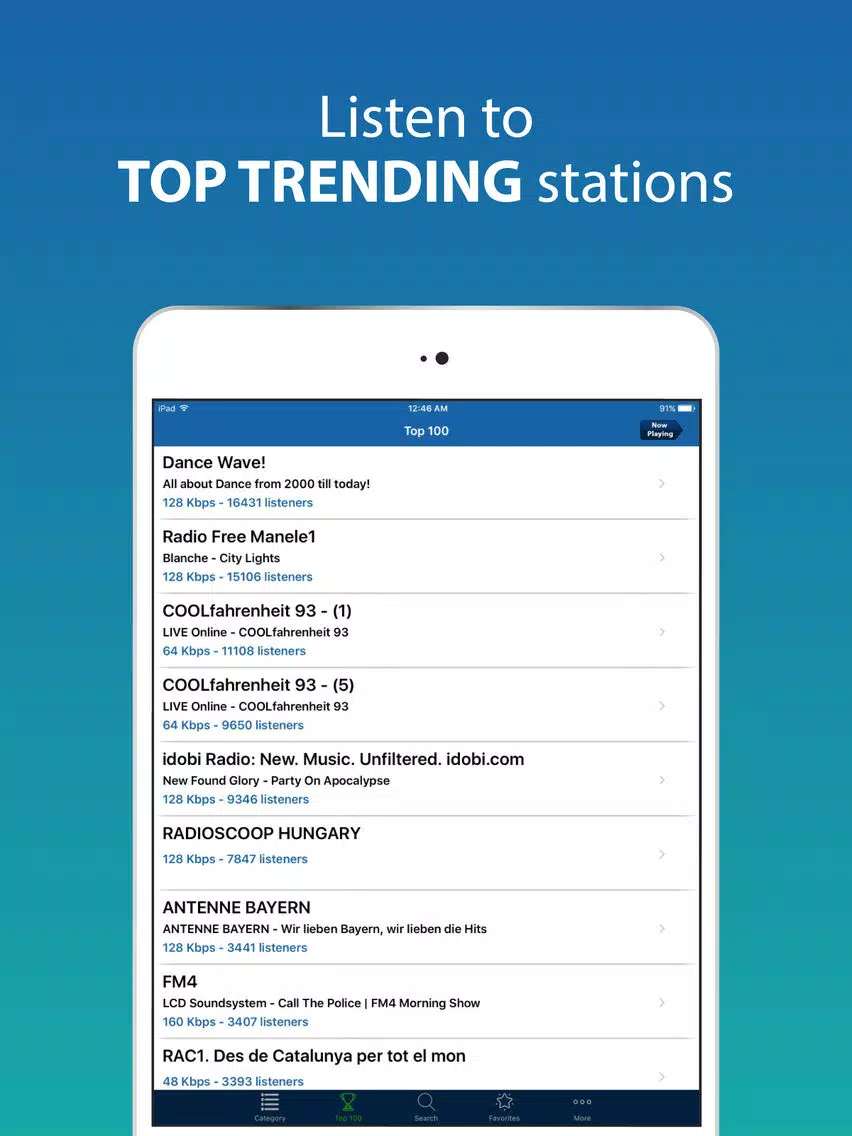 Capturas de pantalla de Cloud Tunes - Listen to Live Radio Stations iPad 