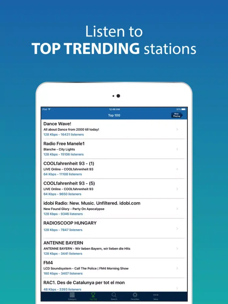 Cloud Tunes - Listen to Live Radio Stations iPad  Ekran Görüntüleri