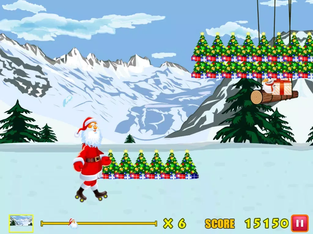 Ảnh chụp màn hình của Amazing Santa Racing Skateboard Game iPad 