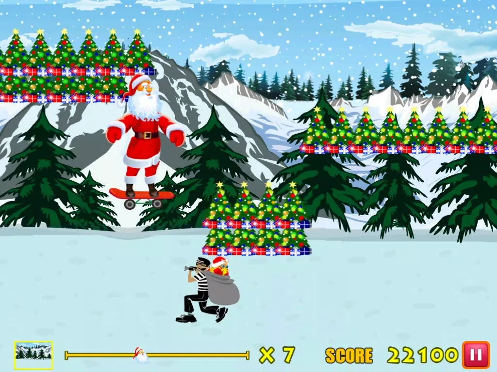 Ảnh chụp màn hình của Amazing Santa Racing Skateboard Game iPad 